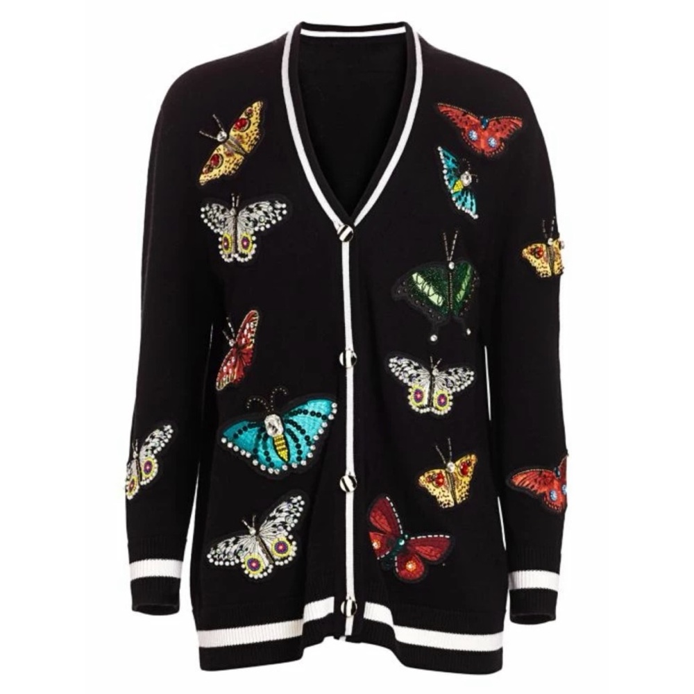 Alice + Olivia NWT Bradford Embroidered Cardigan XL